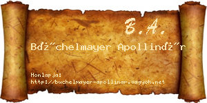 Büchelmayer Apollinár névjegykártya